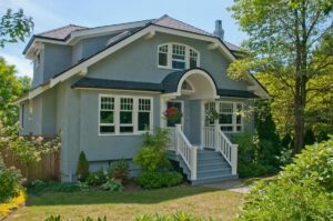Front view upgraded Vancouver House, stucco painting